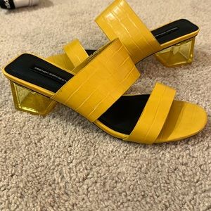 Sandals with clear heel